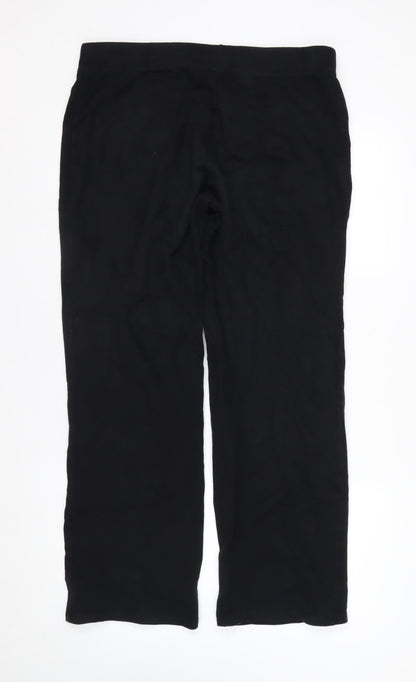 Marks and Spencer Women Black Size 16 Jogger Cotton Stretch Trousers