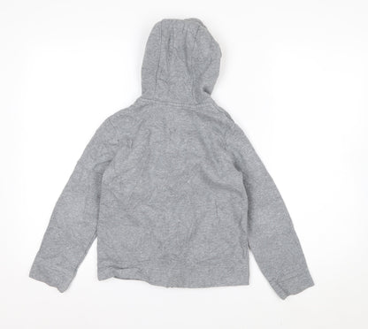 Nike Boys Grey Full Zip Hoodie Small 128-137cm Cotton Blend