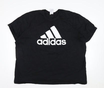 Adidas Men's Black 3XL Sports Graphic Cotton T-Shirt