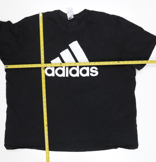 Adidas Men's Black 3XL Sports Graphic Cotton T-Shirt