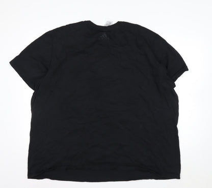 Adidas Men's Black 3XL Sports Graphic Cotton T-Shirt