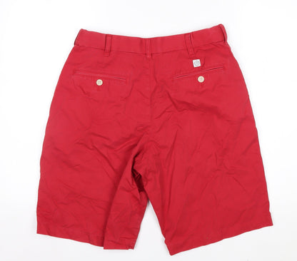 Marks and Spencer Blue Harbour Men's Red Chino Shorts 32in Waist