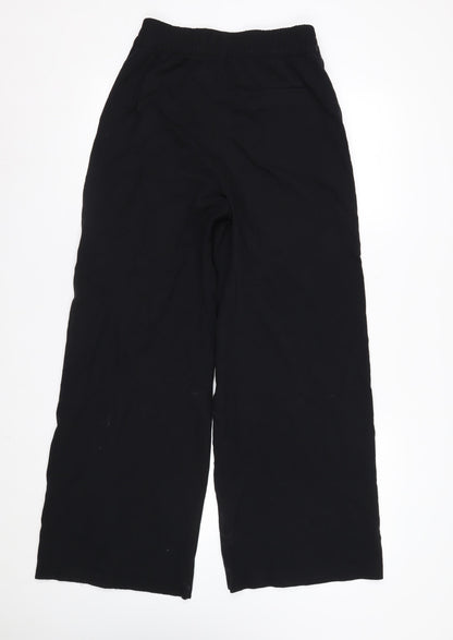 Marks and Spencer Women’s Black Size 8 Wide-Leg Cropped Trousers