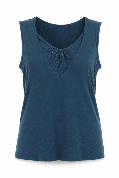 Marks & Spencer Women’s Blue Sleeveless V-Neck Tank Top UK 16