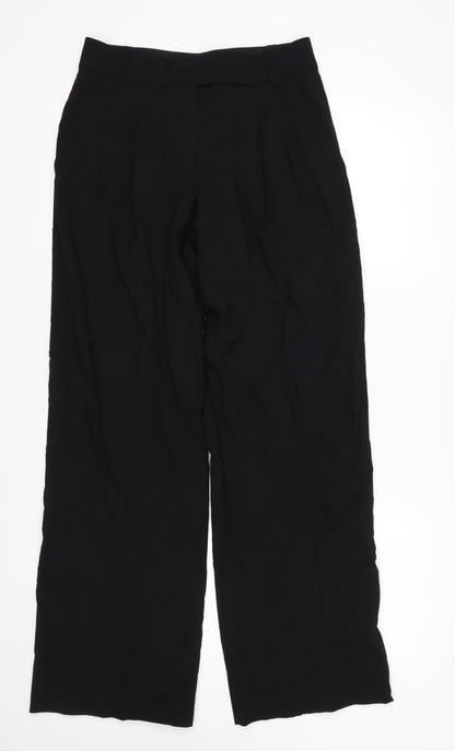 DKNY Womens Black Wool Wide-Leg Dress Pants Size 8