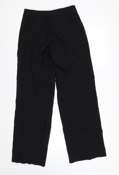 DKNY Womens Black Wool Wide-Leg Dress Pants Size 8