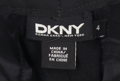 DKNY Womens Black Wool Wide-Leg Dress Pants Size 8
