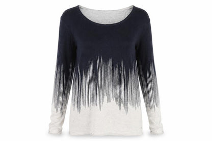 Olsen Women's Blue Ombre Stripe Long Sleeve Knit Jumper Size 14