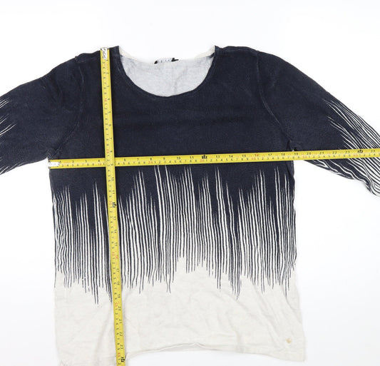 Olsen Women's Blue Ombre Stripe Long Sleeve Knit Jumper Size 14
