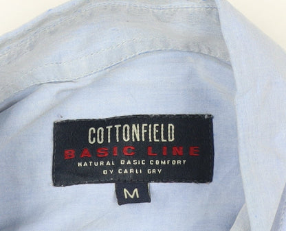 Cottonfield Men's Blue Button-Down Long Sleeve Casual Shirt M