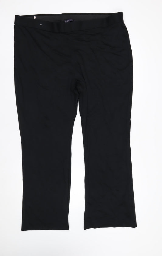 Marks and Spencer Women’s Black Regular Straight Leg Plus Size 24 Trousers