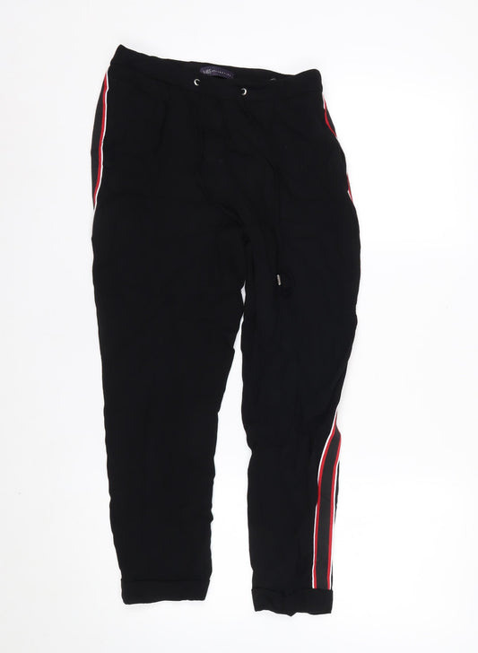 Marks and Spencer Women's Black Jogger Trousers Size 8 Regular Polyester