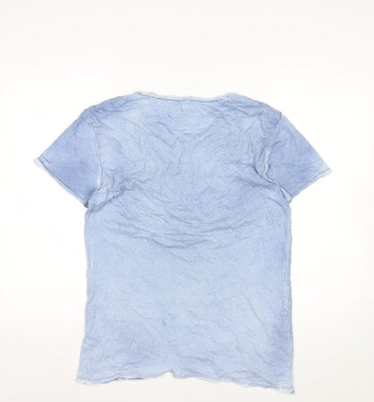 Firetrap Men's Blue Graphic Print Slim Fit Cotton T-Shirt M