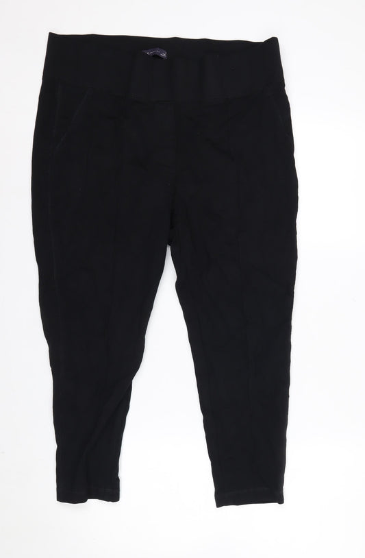 Marks and Spencer Women Black Size 20 Leggings Comfortable Stretch Viscose Blend