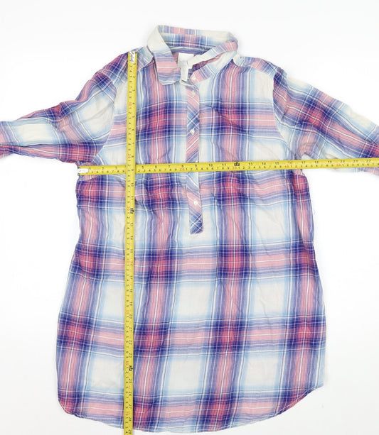 H&M Women’s Multicoloured Check Cotton Maternity Button-Up Shirt Small