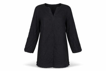 Hennes Women Black Linen Knee Length Shift Dress M