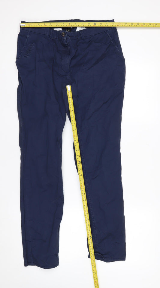 H&M Men's Blue Slim Fit Chino Trousers Size M 32x32