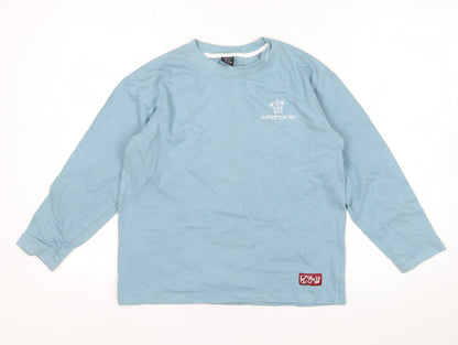 Next Boys Blue Long Sleeve Cotton Crew Neck T-Shirt 10 Years