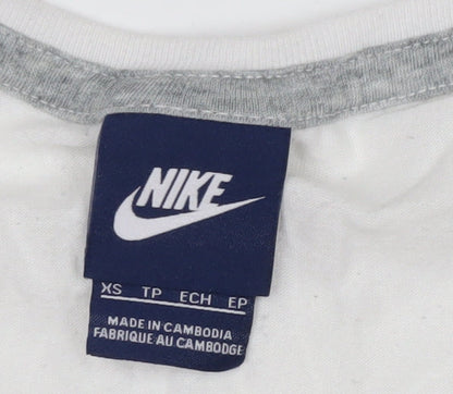 Nike Women’s White XS Sports T-Shirt with Purple Logo