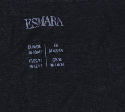 Esmara Women Black Beaded Scoop Neck Tank Top Size 14/16