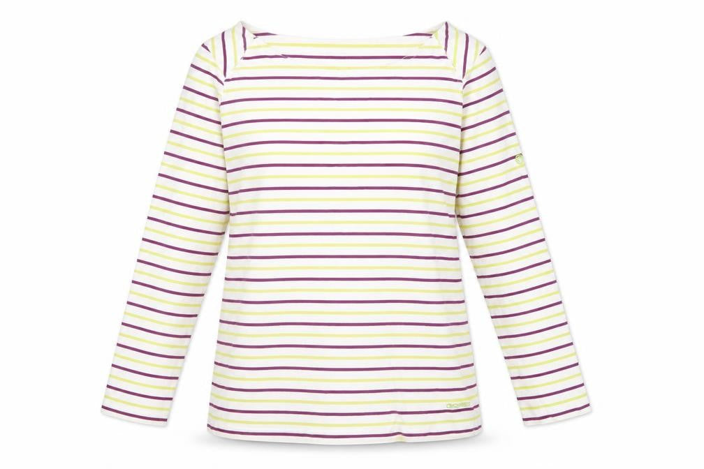 Craghoppers Women’s Multicoloured Striped Cotton Long Sleeve T-Shirt UK 14