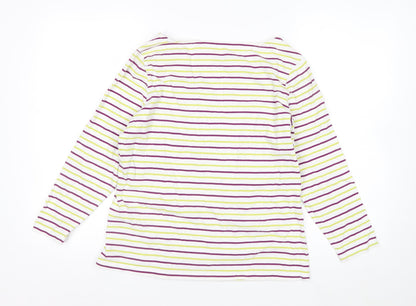Craghoppers Women’s Multicoloured Striped Cotton Long Sleeve T-Shirt UK 14