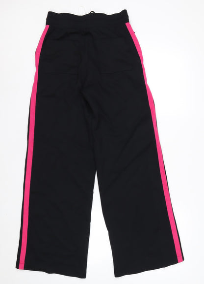 Marks and Spencer Women's Black Track Pants Size 6 Tall Wide-Leg Activewear Trousers