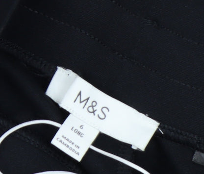 Marks and Spencer Women's Black Track Pants Size 6 Tall Wide-Leg Activewear Trousers
