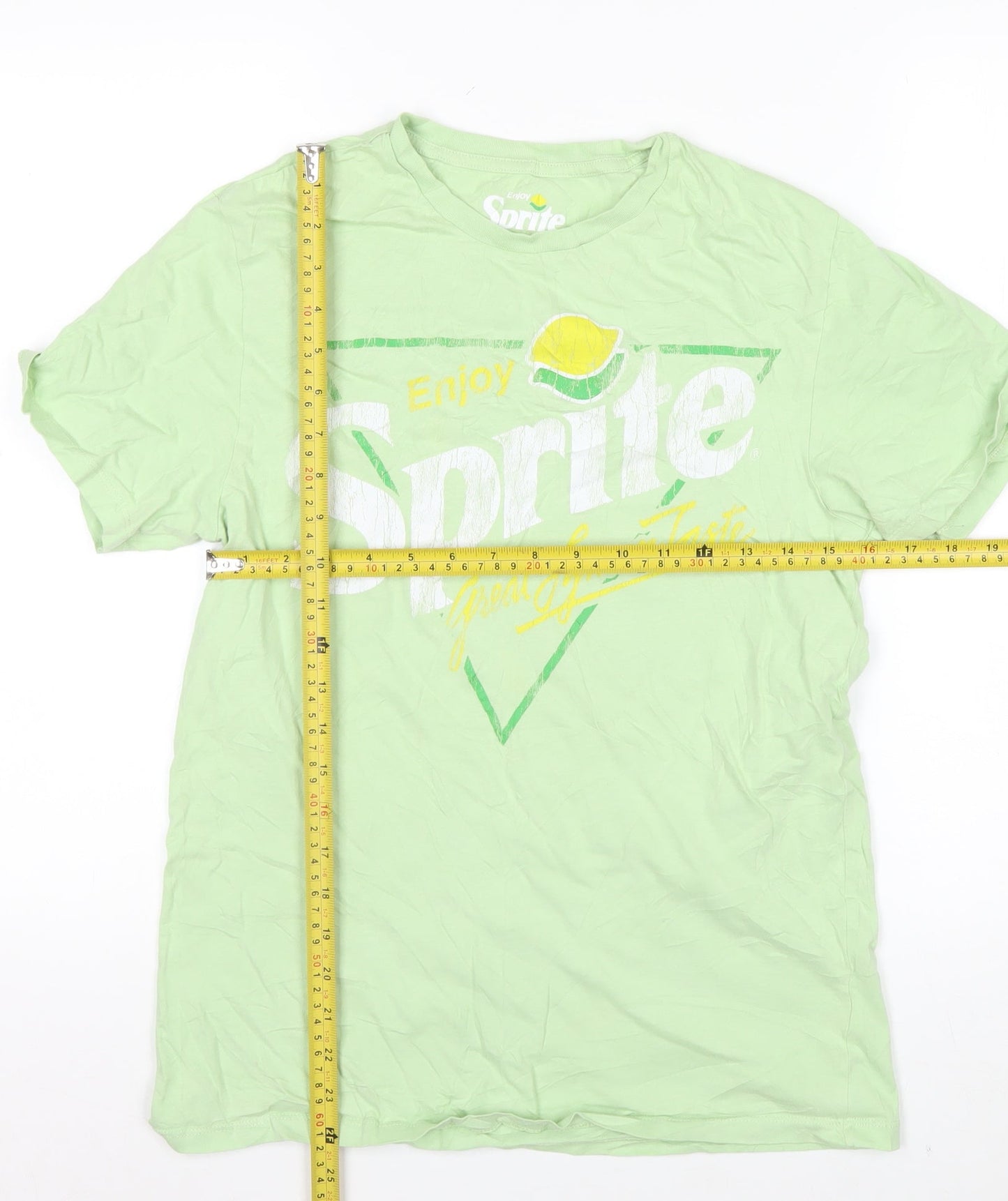 Sprite Green Graphic Print Men's Small Cotton T-Shirt