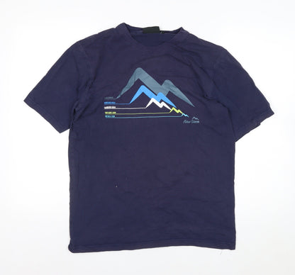 Peter Storm Men's Blue Graphic Mountain Cotton T-Shirt Size M