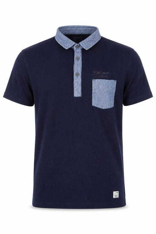 Firetrap Men's Blue Collared Short Sleeve Polo Shirt Size M