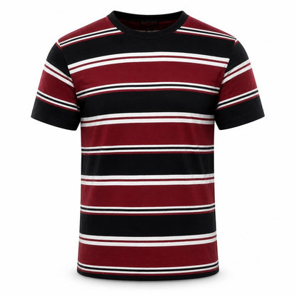 Brave Soul Men’s Multicoloured Striped Crew Neck T-Shirt M