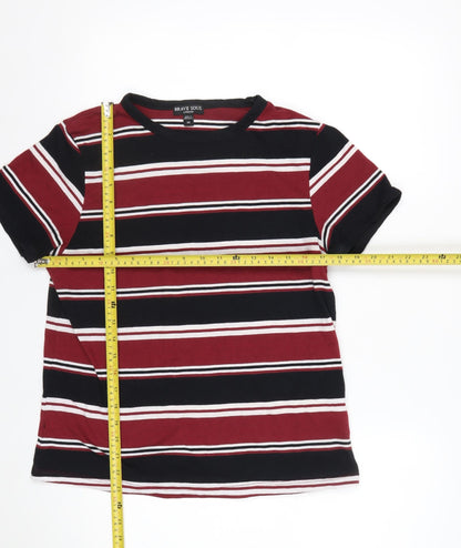 Brave Soul Men’s Multicoloured Striped Crew Neck T-Shirt M