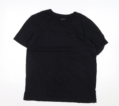 Hugo Boss Men's Black Cotton Crew Neck Short Sleeve T-Shirt M
