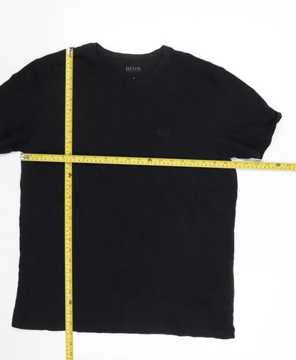 Hugo Boss Men's Black Cotton Crew Neck Short Sleeve T-Shirt M