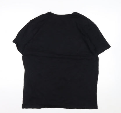 Hugo Boss Men's Black Cotton Crew Neck Short Sleeve T-Shirt M