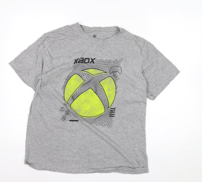 Difuzed Mens Grey Xbox Graphic T-Shirt XL Cotton Crew Neck Gamer Tee