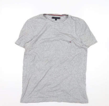 Tommy Hilfiger Men's Grey Crew Neck Cotton T-Shirt Size M