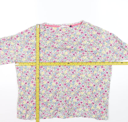 Country Rose Women's Multicoloured Floral Cotton 3/4 Sleeve Tunic Top M