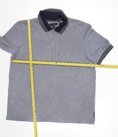 Ted Baker Men's Grey Polo Shirt Size L Modal Blend Short Sleeve