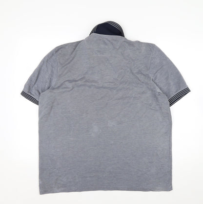 Ted Baker Men's Grey Polo Shirt Size L Modal Blend Short Sleeve