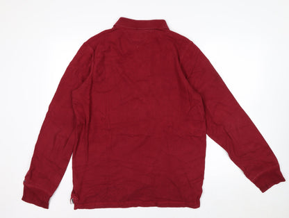 Tommy Hilfiger Denim Men’s Red Long Sleeve Polo Shirt XL