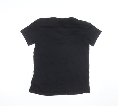 Diesel Men Black Braves Snake Graphic Cotton T-Shirt M