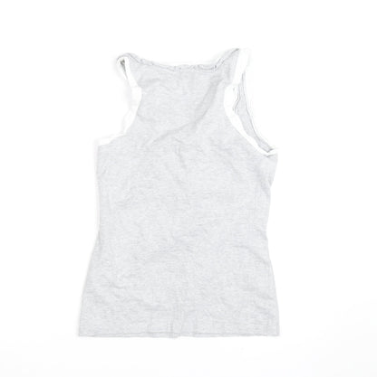 Jasper Conran Women’s Grey Cotton Ruffle Tank Top Size 10