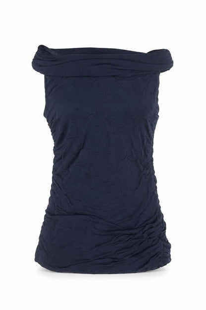 Phase Eight Womens Blue Off Shoulder Sleeveless Jersey Top Size M