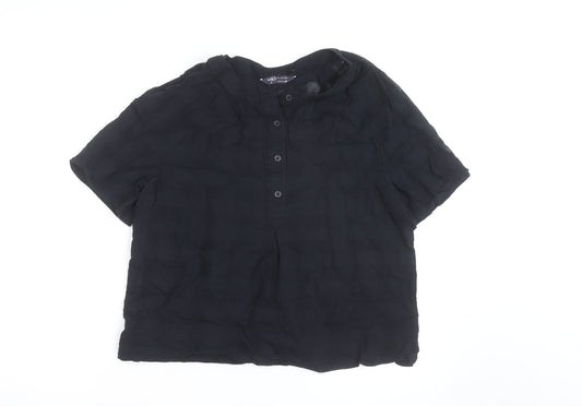 Marks and Spencer Women’s Black Cotton Short Sleeve Blouse Size 10