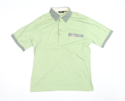 Gabicci Men’s Green 2XL Short Sleeve Button-Up Polo Shirt