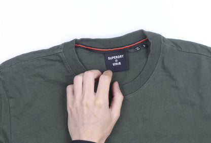 Superdry Men’s Green Army Themed Crew Neck Cotton T-Shirt Size S