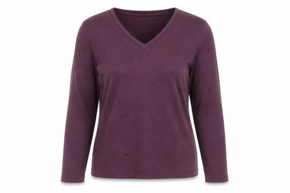 Jessica Reid Womens Purple V-Neck Cotton Long Sleeve Jumper Size 8/10