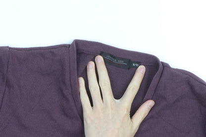 Jessica Reid Womens Purple V-Neck Cotton Long Sleeve Jumper Size 8/10